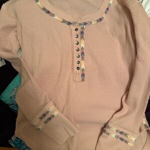 We The Free Blush Pink Knit Top